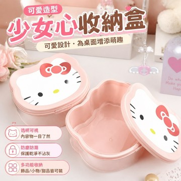 【人氣新款】718kitty收納盒 桌面置物 飾品防塵保護 高顏值少女心粉色透明卡通收納盒甜品收納桌面可愛少女多功能收納