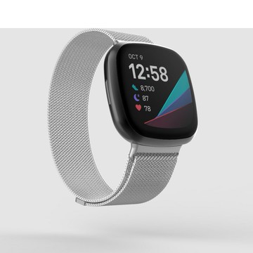 優樂悅~適用fitbit versa3代手表 金屬米蘭尼斯表帶 versa3 手表 表帶
