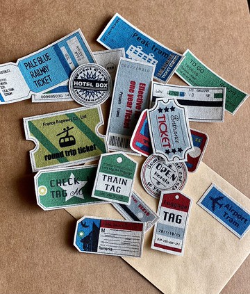 票券標籤貼紙_三款///布貼紙  abbiesee貼紙簿