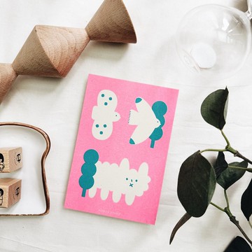 鳥和雲 / 孔版印刷明信片