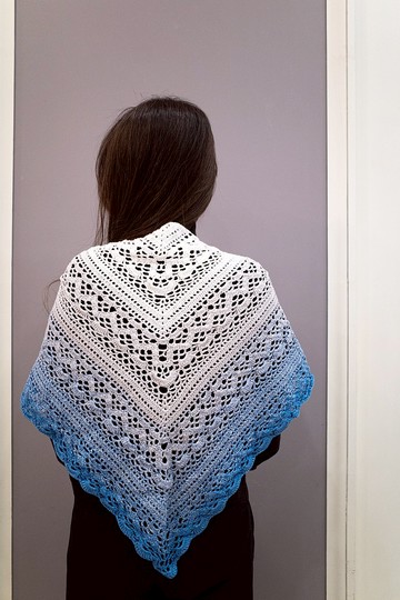 漸層色-三角披肩-編織-編織披肩