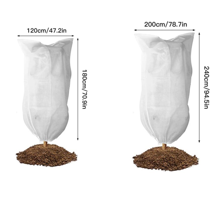  保護カバー 植物 防寒カバー 植物カバー 不織布 防寒 保温 防雪 防風 防霜 巾着式 虫害 凍結防止 通気性 鉢植え 植物保護袋 プランターカバー