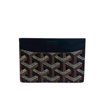 GOYARD 經典滿版LOGO防水皮革卡片夾/名片夾(黑/棕)