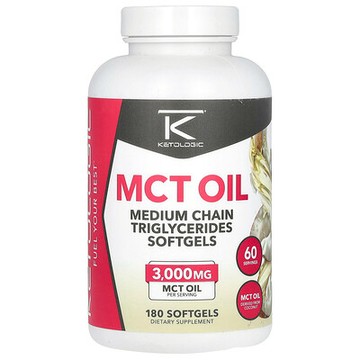 KetoLogic, 中鏈甘油三酯油，180 粒軟膠囊（每粒 1000 毫克）