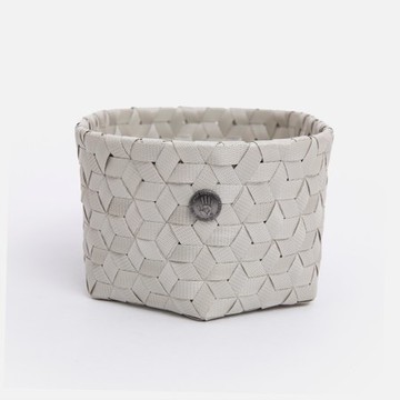 Handed By Dimensional編織橢圓收納籃S 淺灰