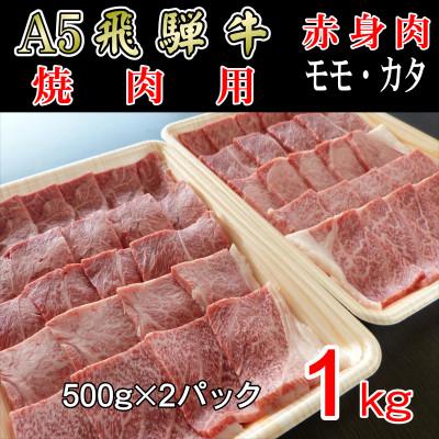 ふるさと納税 揖斐川町 「A5等級」飛騨牛赤身肉焼肉用1kg　モモ又はカタ肉