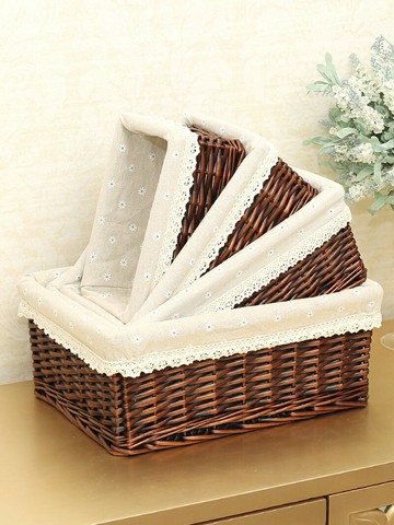 收納筐藤編儲物編織筐桌面雜物籃玩具宜家收納盒布藝柳編收納籃子