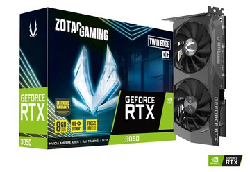 【送彩繪滑鼠墊】ZOTAC 索泰 RTX3050 Twin Edge OC 顯示卡/ZT-A30500H-10M