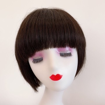 現貨+預購 女假髮真髮短假髮透氣假髮片輕量免打理隱形增髮整頂假髮-逼真齊瀏海內彎直髮女假髮2色73vr17【獨家進口】【米蘭精品】