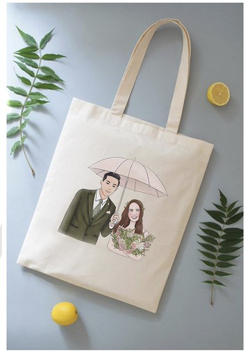 【客製化】 帆布袋   | 似顏繪 | 婚禮小物帆布袋 |