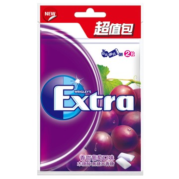 [家速配]Extra木糖醇口香糖超值包-香甜葡萄口味62g