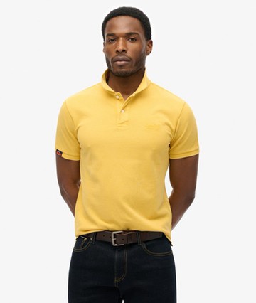 Superdry Men's Vintage Destroy Polo Shirt Yellow Size: Xxl