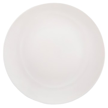 HOLA 和樂家居 查莉 強化瓷圓盤 460g  20.4 x 20.4 x 2.7cm  萬象白  1個