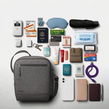美國 TRAVELON Urban 4層防盜斜背包(石板灰) RFID側背包 斜背包
