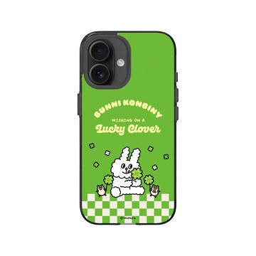 iPhone 16 Clear (相機按鈕) 酷墨灰 - Bunni Konbiny - Bunni Konbiny Lucky Clover