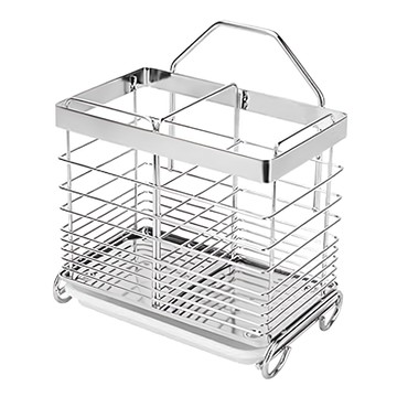 304不鏽鋼壁掛/站立餐具筒 瀝水孔設計  1個