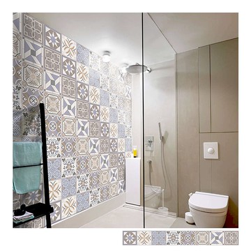 復古花磚壁貼 BK款 歐風自黏壁紙 瓷磚牆貼 磁磚貼紙 踢腳線 防水