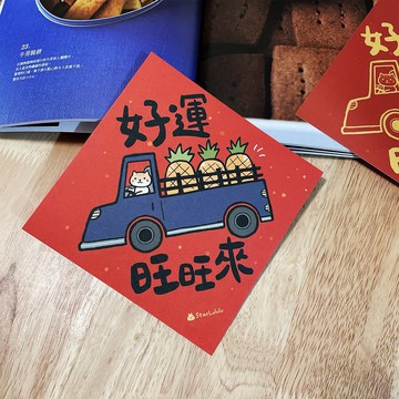 橘貓插畫春聯 / 大春貼 / 好運旺旺來 / 單張入 雙面圖案
