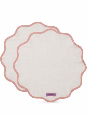 La DoubleJ - Cloud scallop-edge placemats (set of 2) - unisex - Cotton/Elastane - One Size - Pink
