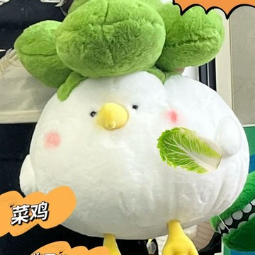 臺灣出貨🎊520可愛蒜鳥菜雞玩偶公仔搞怪小菜毛絨玩具睡覺布娃娃生日禮物大減價🎁