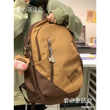 書包女高中大學生美式復古大容量旅行背包 ins潮流百搭初中雙肩包