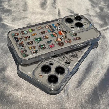 適用蘋果14promax手機殼新款iphone13高級感11pro菲林12小新家族8plus卡通7創意x可愛16男女15簡約max保護套