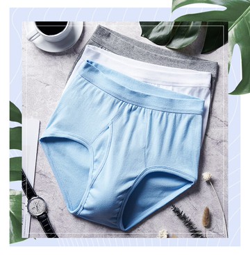 3條裝三槍內褲男純棉新疆棉羅紋舒適透氣紅中老年高腰三角短褲衩