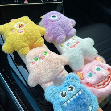 臺灣/✨車載安全帶保護套車內用汽車安全帶護肩套一對卡通可愛小怪獸公仔