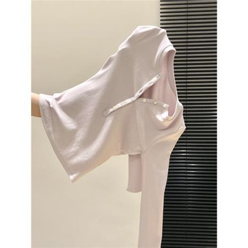 溫柔香芋紫打底衫美式亨利領紐扣長袖T恤女春秋季仿羊絨內搭上衣