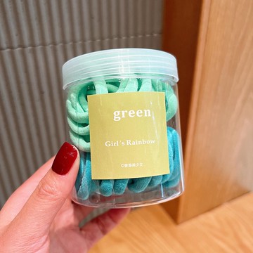 小清新彈力兒童髮圈-綠色