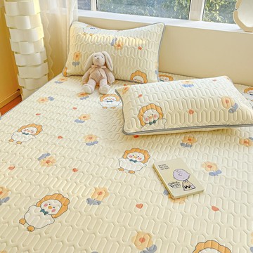 冰絲床笠 床墊 乳膠涼席三件套夏天冰絲床單床笠夏季兒童可水洗單人空調席子涼墊【MJ23664】