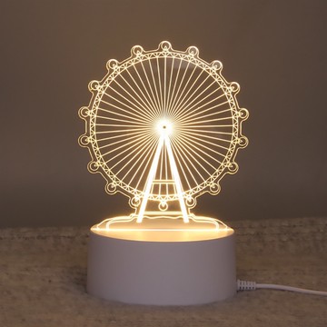 【All Splendid】壓克力 LED 燈 摩天輪 床頭燈 USB底座 生日禮物 情人節禮物 送禮 氣氛小物_廠商直送