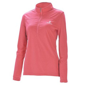 【WILDLAND荒野】女Polartec pd格狀抗臭zip長袖衣205野玫瑰粉