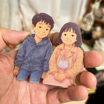 【客製加購】人物似顏繪木質牌 / 婚禮親子友情-需另搭配花盅加購