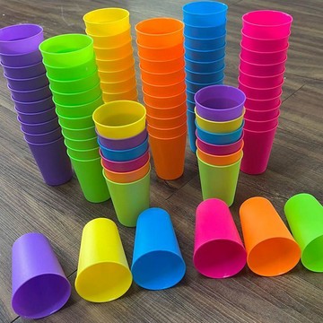臺灣出貨 幼兒園彩色杯子舞競速杯疊疊杯舞蹈杯音樂杯專用塑料杯子