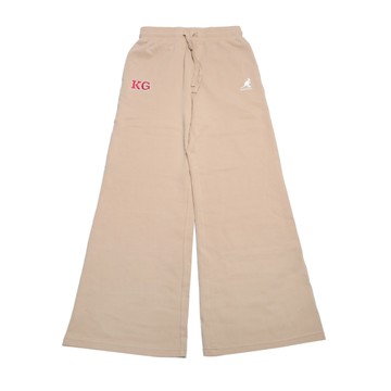 KANGOL 長褲 奶茶 刺繡 休閒寬褲 女 6352150232