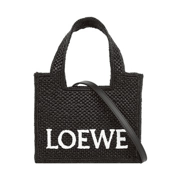 [平輸]LOEWE Logo 標誌酒椰纖維迷你二用包(黑色)