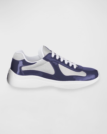 Men's America's Cup Patent Leather Patchwork Sneakers