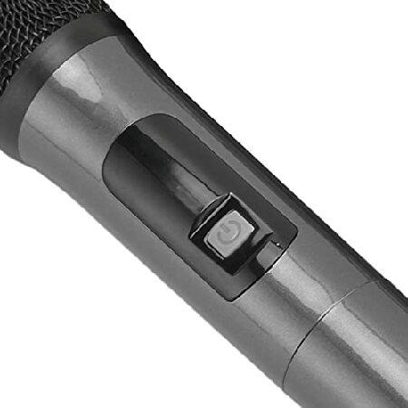 Wireless Karaoke Microphone, UHF Dual Cordless Metal Dynamic Mic System, Cardioid Shape Handheld Microphones with Rechargeable Receiver for Home Karao