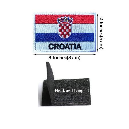 PCS AliPlus Croatia Flag Patches Embroidered Tactical Military Morale Patch Applique Fastener Hook and Loop