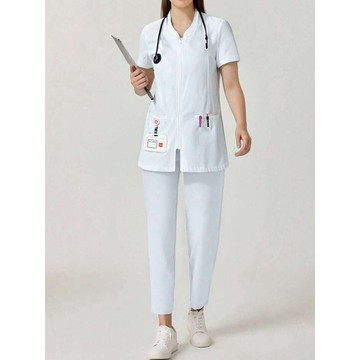 【Chan's】⚡️ 夏季新款女裝服裝短袖套裝女修身時尚兩件套醫護服專用工作服