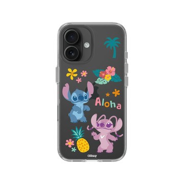 iPhone 16 Clear Case（相機按鈕） 透明 - 迪士尼-史迪奇 Disney Stitch - 史迪奇 - 史迪奇與安琪