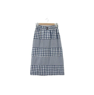 Back to Green-經典復古半身裙 大小格紋 s-14//vintage skirt