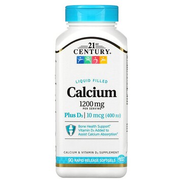 21st Century, 液體 Calcium Plus 維生素 D3，90 粒速釋軟膠囊