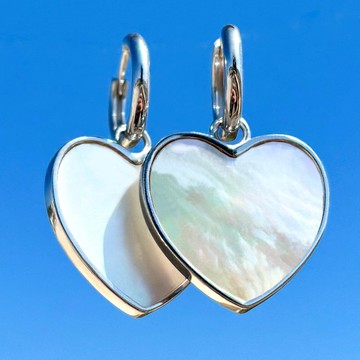 Julia 心形吊飾耳環 – 純銀