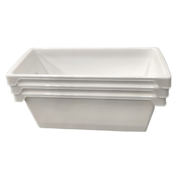 公子白 收納籃 Set 3個 A5067 日本產 凹槽設計 易於拉動 堆疊收納 加深設計  白色  1組