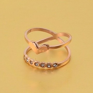 現貨+預購 玫瑰金戒指 鑲鑽銀飾-雙層時尚愛心精選生日母親節生日情人節禮物女飾品3色71am93【獨家進口】【米蘭精品】