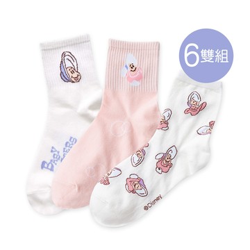 【ONEDER 旺達】迪士尼牡蠣寶寶中筒襪 長襪 22-26cm-6雙組(AC-A306)