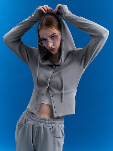 Recycled Hooded Snap Cardigan Yoga