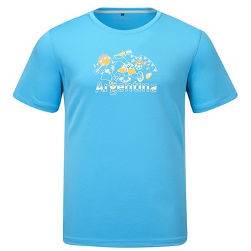 ATUNAS _足球盛典_好GOAL力短袖排汗抗菌T恤A6TS2601NC水藍/防曬抗臭衫/阿根廷印花圖T/中性款/環保循環衣
